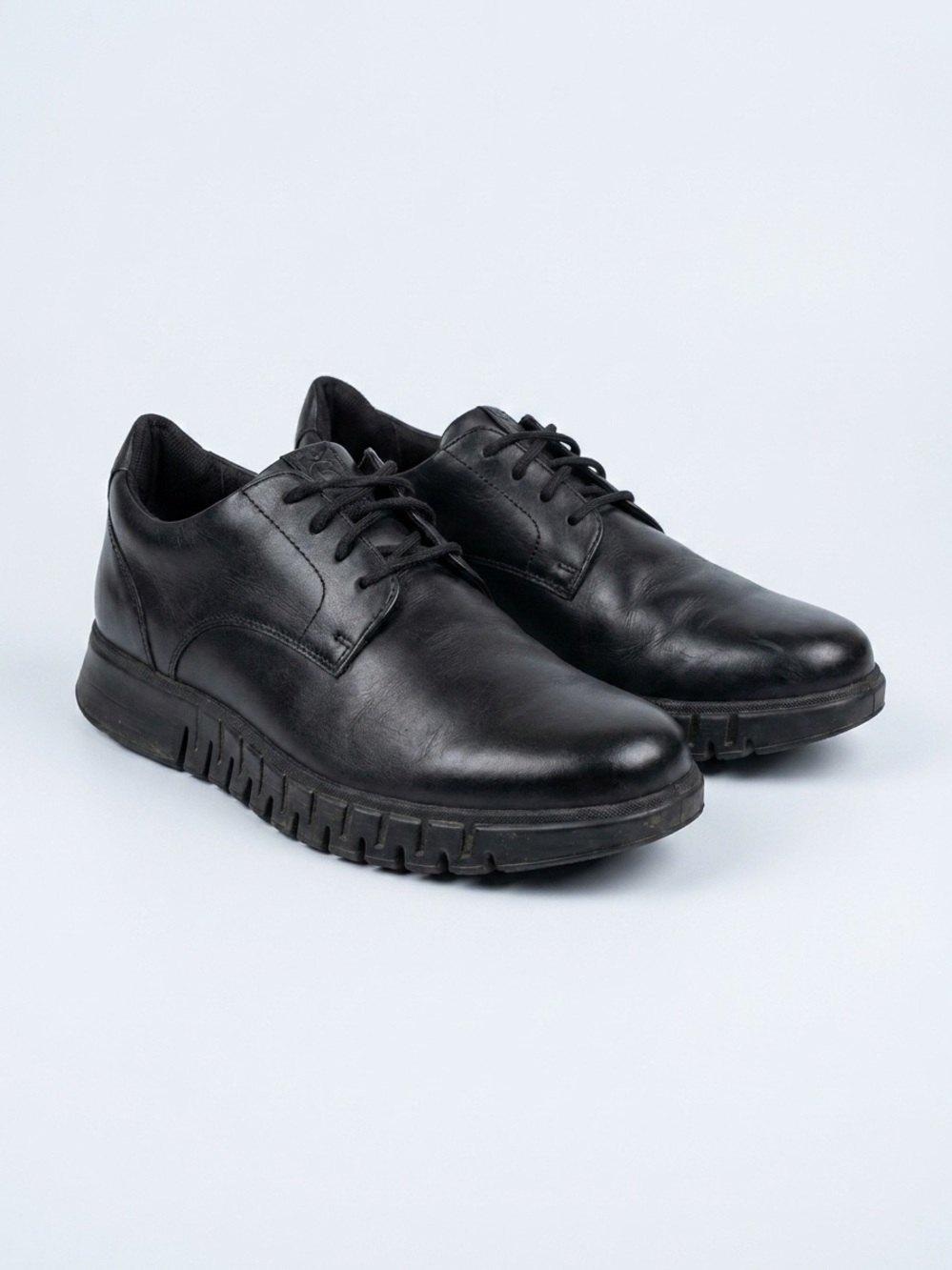 ECCO Men's Black Leather Dress Shoes Size 10.5 New Lace Up Comfort Oxford Shoes